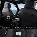 Coverado Custom Fit Front Seat Covers for Chevy Silverado/GMC Sierra 2007-2025 1500, 2015-2025 2500HD 3500HD Crew/Double/Extended Cab Faux Waterproof Leather (Black)
