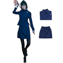 Anime JJK Jujutsu Zenin Maki Cosplay Costume Girls Women Japanese School Uniform Skirt Mai Dress Halloween Outfit (blue 01, Medium)