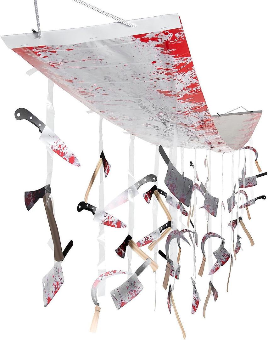 Fun Express 12 Ft. x 12 1/2" Halloween Horror Party Hanging Ceiling Decoration