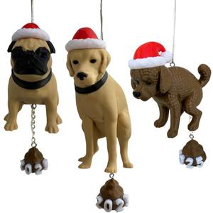 3D Printed Funny Christmas Ornament for Tree and Car  Unique Gag Gift for Pet Lovers  Fun Christmas Tree & Car Decor Gift
