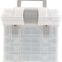 Portable Tool Box - Small Parts Organizer with Drawers and Customizable Compartments for Hardware, Fishing Tackle, Beads or Crafts by Stalwart (White)