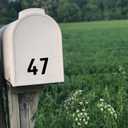 4 x 5" Aluminum House Numbers, Black Metal Address Door Numbers, Metal House Address Number for Outside, Modern Apartment Street Mailbox Number (2)