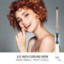 Hoson 1/2 Inch Curling Iron Professional, Ceramic Tourmaline Curl Wand Barrel, Hair Curler Iron for Long & Short Hair,Glove Include, Gold