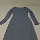 PUMIEY Women's Square Neck Long Sleeve Maxi Dress Ribbed Bodycon Dresses for Women Soft Lounge Dress
 M