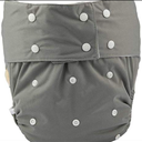 Adult Cloth Diaper Cover Nappy Reusable Washable Adjustable for Disability Incontinence Person (Grey)
