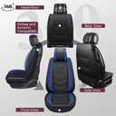 Seat Covers Full Set, Black Seat Covers for Cars 5 Seats, Car Seat Protector, Waterproof Faux Leather Car Seat Cushion, Front and Rear Car Seat Cover Fit for Most Sedans SUV Pick-up Truck (003 Blue)