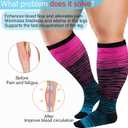 4 Pairs Plus Size Compression Socks for Women and Men 20-30 mmHg, Wide Calf Stockings Best Support for Circulation, Running, 3XL