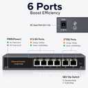 10Gb Ethernet Switch Unmanaged with 2 x 10G RJ45 Ports + 4 x 2.5G RJ45 Ports, 60Gbps, Fanless Metal, Plug & Play, VLAN, Desktop/Wall Mount for NAS, Gaming, WiFi 7 AP