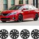 DREAMIZER 16" Wheel Rim Cover Hubcaps Replacement Snap on Wheel Cover Kit Universal R16 Hub Cap Black Hubcaps Wheel Covers Set of 4 Compatible with Toyota Corolla Nissan Sentra Honda Civic Most Cars