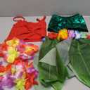 6 Pcs Leaf Hula Skirt and Hawaiian Leis Set Hibiscus Flowers Necklace Bracelet Headband Vest Shorts Hawaiian Costumes Party Size 120