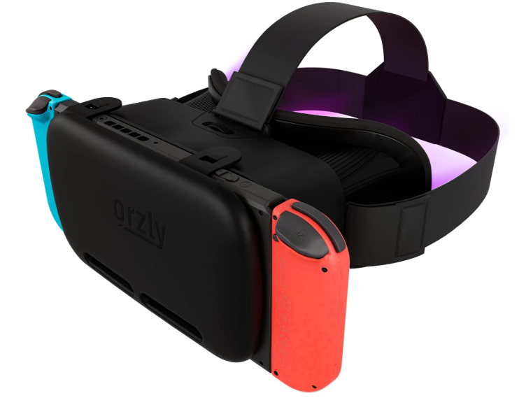Orzly VR Headset Designed for Nintendo Switch & Switch OLED Console with Adjustable Lens for a Virtual Reality Gaming Experience and for Labo VR  Black  Gift Boxed Edition