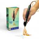 3Doodler Flow 3D Printing Pen for Teens, Adults & Creators! - Black - with Free Refill Filaments + Stencil Book + Getting Started Guide