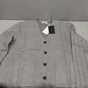 New Sweater V-Neck Solid Color Cardigan Sweater Men's Lazy Style Jacket Clip (Gray, XL)