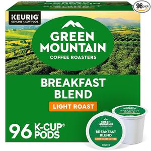 Green Mountain Coffee Roasters Breakfast Blend Single-Serve Keurig K-Cup Pods, Light Roast Coffee, 96 Count BB 4/29/28