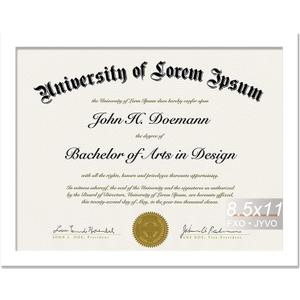 White 8.5 x 11 Frame Display 8.5 by 11 Document Certificate Diploma Wall and Tabletop - 1 Pack