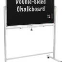 Excello Global Products 48" x 32" Reversible Chalkboard on Wheels (White Frame)
