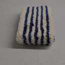GIB Blue and White Striped Bathroom Rug Mat 47" x 16", Yellow Accent, Extra Soft Absorbent Non-Slip Washable Plush Fluffy Shaggy Microfiber Bath Mat, Aesthetic Runner Rug for Bedroom