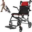 Wheelchairs for Adults Transport Chair Lightweight Foldable with Telescopic Handle, 19.4lbs Portable Folding Travel Wheel Chairs for Seniors