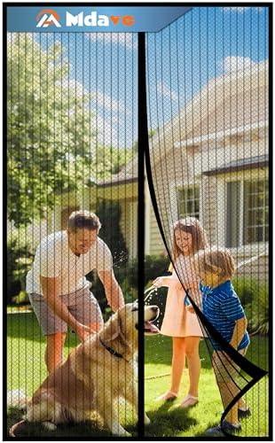 Mesh Screen with Magnetic Closure-Keeps Bugs Out Let Breeze in, Heavy Duty - Pet and Kid Friendly, Works with Front, Sliding Doors (38 x 82 Inch)