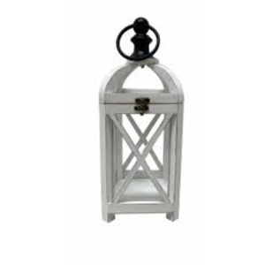 Perfnique Farmhouse Outdoor Lanterns for Patio, White Rustic Lanterns Decor, Vintage Hanging Candle Holder Decorative for Porch, Garden, Yard, Indoor (No Glass)