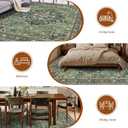 Rugs for Living Room, Lightweight Low Pile Area Rug with Non-Slip Backing Soft Carpet for Bedroom Dining Room Home Office Machine Washable Stain-Resistant Vintage (Forest Green, 6'  9')