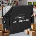 Mattress Bags for Moving and Storage, BETU Full Size Waterproof Mattress Protector Mattress Cover with 8 Heavy Duty Handles and Zipper Extra Thick Moving Supplies for Bed Reusable (77x57x13.5 Black)