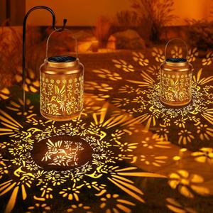 Brizled Hummingbird Solar Lanterns, 2 Pack Outdoor Lanterns Christmas Birthday Gift for Women Mom Grandma, Hummingbird Hanging Garden Lantern, Waterproof Solar Lights for Table Garden Patio Path Porch