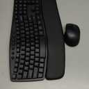 Ergonomic Wireless Keyboard Mouse Combo, EDJO Bluetooth/2.4G Dual-Mode Connection, Soft Foam Wrist Rest, Silent Typing, Waves Key Design and 3-Level DPI Adjustable Wireless Mouse for Windows, Mac OS - Black