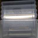 Citylife 1.3 QT 10 Pack Small Storage Bins Plastic Storage Container Stackable Box with Lids for Organizing, Clear White