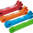 SUNPOW Pull Up Assistance Bands, Set of 5 Heavy Duty Resistance Bands for Men & Women, Natural Latex Exercise Bands for Pull-Up Progression, Home Workout, Strength Training, Mobility & Stretching