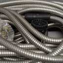 304 Stainless Steel Garden Hose with Brass Nozzle 100FT Outdoor Hose, 7 Function Spray Gun Solid Metal Fittings Water Hose Flexible Kink Free and Easy to Store