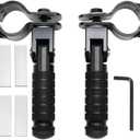 M8 Motorcycle Foot Rests Fit 1.22-1.29in Motorbike Brackets Foldable Foot Pegs Front Footpeg Rear Footpeg Anti-Skid Rearsets Folded Footrest 90 Degree Fixed Folding Passenger Pedal Supports(Black)