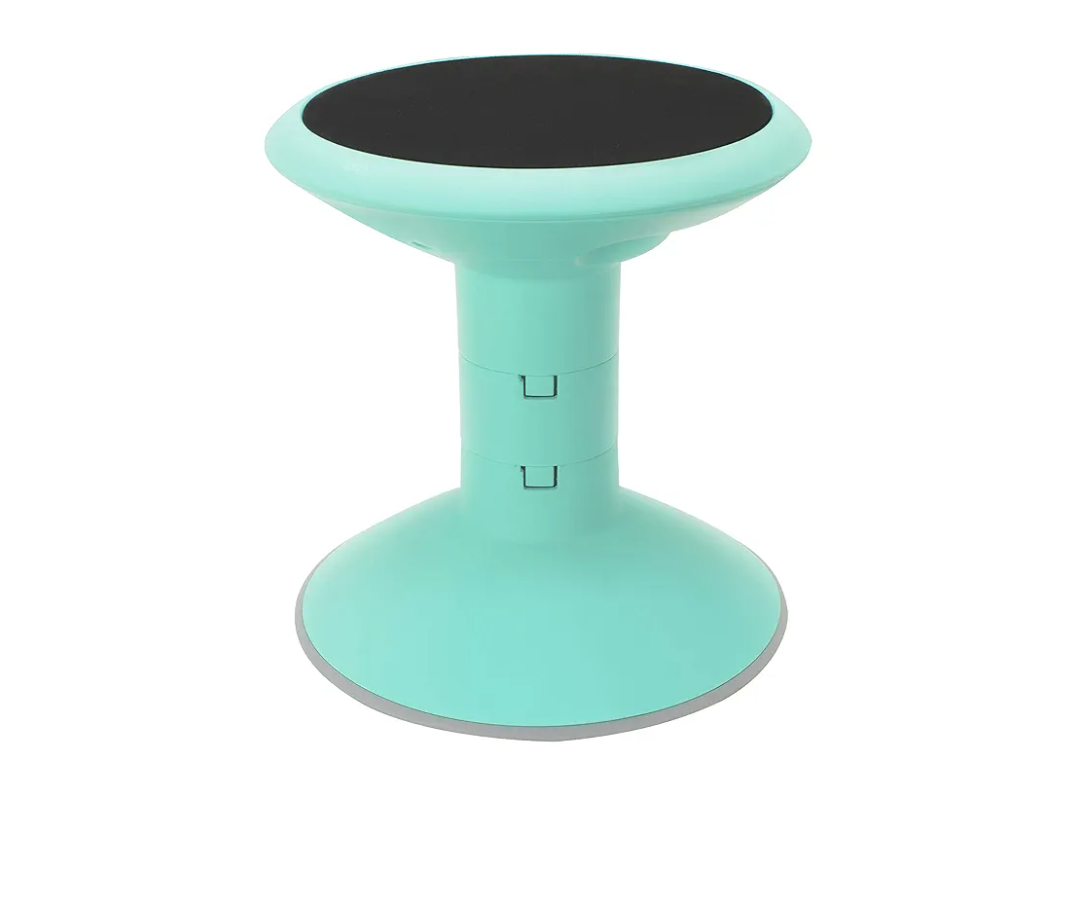 Storex Wiggle Stool – Active Flexible Seating for Classroom and Home Study, Adjustable 12-18 Inch Height, Teal (00306U01C)