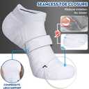 Hylaea Athletic Running Socks Cushion Padded Moisture Wicking Low Cut (White, S)