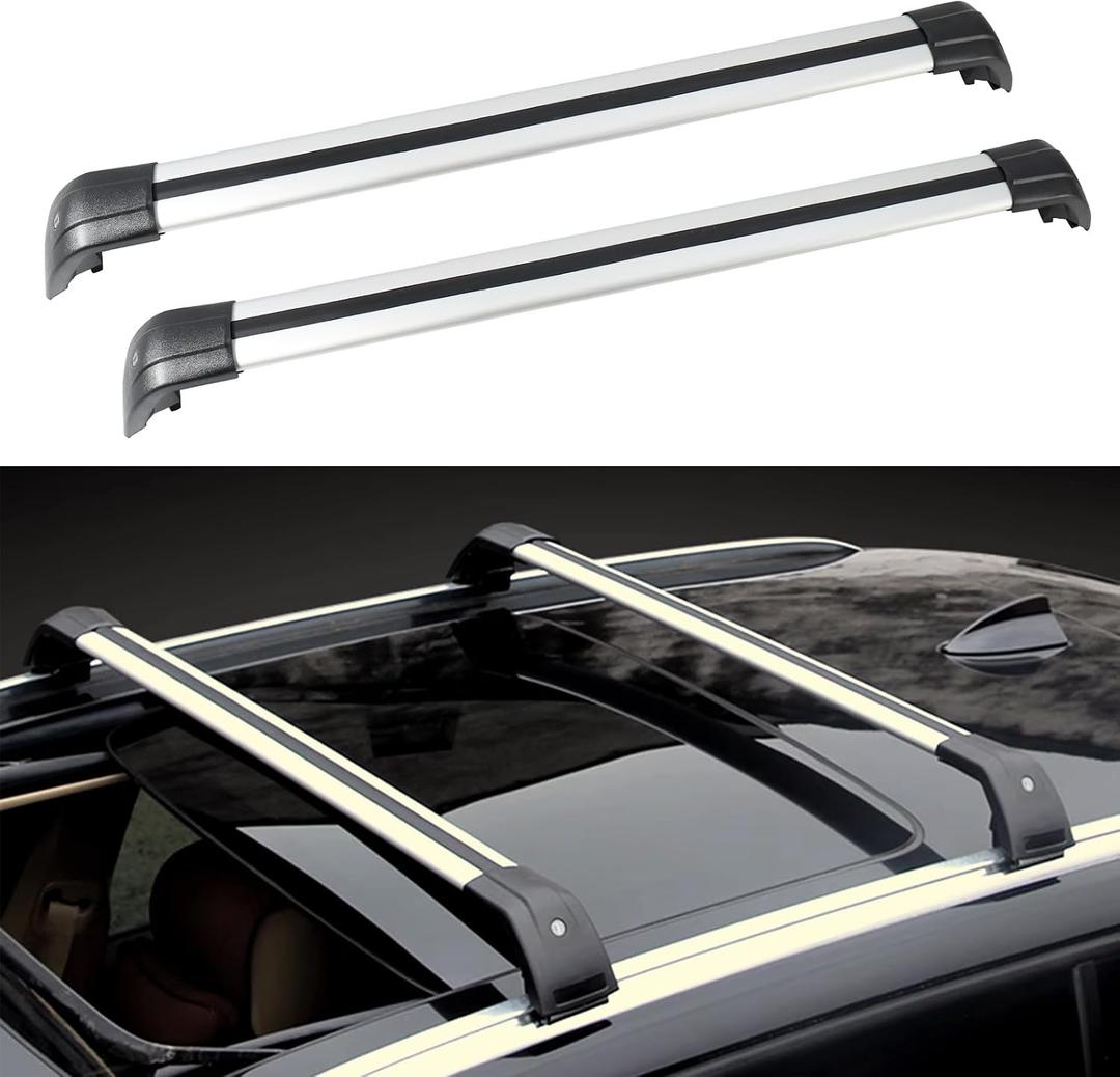 Roof Rack Cross Bars for Volvo XC90 XC-90 2015-2026 Anti-Theft Lockable Roof Rails Aluminum Roof Luggage Rack Carrier(Silver & Black)