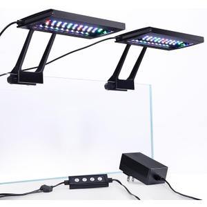 hygger Clip On Aquarium LED Light with Multi-Channel Controller, Fish Tank Light 24/7 Lighting Sunrise-Daylight-Moonlight and DIY Mode, Adjustable Timer/Brightness Light 7 Colors for Freshwater (2)