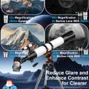 Telescope for Adults High Powered 90mm Aperture 800mm (32X-240X), Refractor Telescopes for Astronomy Beginners with AZ Mount Tripod, Phone Adapter, Carry Bag (80090white)