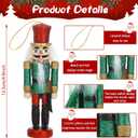11 Piece Christmas Nutcracker Set Wooden Soldier Nutcrackers Hanging Ornaments for Xmas Tree Table Decor(Fresh Style)