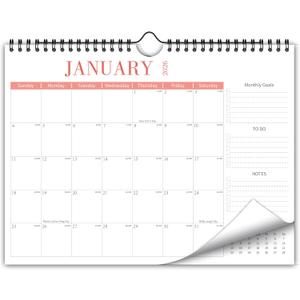 Kamoy Aesthetic Wall Calendar 2026 Monthly Horizontal Calendar with 12 Colors from Jan. 2026 to Dec. 2026, 14.5" x 10.5", 12 Months Modern Calendar for School, Home, Office, Monthly Organizing & Planning