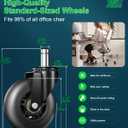 RidRed Office Chair Wheels Replacement Heavy Duty 3 Inch Roller Blade Wheels for Carpet Hardwood Floors,Support 650 LB, Noise Free, Fits 98% Chair, for All Floor, Set of 5 (Black)