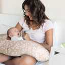 The Peanutshell Nursing Pillow & Cover - Soft Newborn Nursing Baby Girl or Boy Pillow Covers, Supportive & Comfortable Breastfeeding, Tummy Time Baby Essentials - Beige Botanical