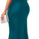 YMDUCH Women's Elegant Sleeveless Off Shoulder Bodycon Long Formal Party Evening Dress (Blue, L)