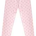WEONEDREAM Stretch Leggings for Girls Toddlers Long Pants 2-14 Years (5-6 Years, Pink Heart)