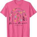 He Is Risen Flowers Rainbow Jesus T-Shirt, XL