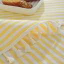 meioro Striped Tablecloth Rectangle Tablecloths Cotton Blend Table Cloth Washable Tabletop Decorative Fabric Table Cover for Kitchen Dinning (Yellow, 60 x 84 Inch)