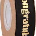 40 Yards Graduation Ribbon Congrats Grad 5/8 Inch Black and Gold Grosgrain Ribbon Use for Gift Wrapping,Graduation Party Decoration (40 Yards Black)