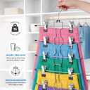 ZOBER 3-Pack 6-Tier Skirt Hangers with Clips - Pants Hangers with Clips Space Saving, Closet Organization, Swivel Hooks, College Dorm Essentials, Skirt Hangers for Women, Jeans Organizer for Closet