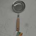 Culinary Elements  Stainless Steel Deep Frying Oil Strainer, Potato Chips Pasta Noodle oil Strainer Net Basket Tong with Wooden Handle