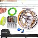 Sougayilang Fly Fishing Rod Reel Combos with Lightweight Portable Fly Rod and CNC-machined Aluminum Alloy Fly Reel,Fly Fishing Complete Starter Package