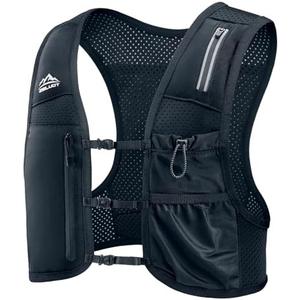 Zelvot Running Vest for Women Men, USA Original Patent, Adjustable Chest Straps Running Hydration Vest with 500ml Soft Flask and Phone Holder, Lightweight Reflective Hydration Backpack, M/L